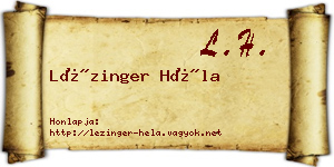 Lézinger Héla névjegykártya